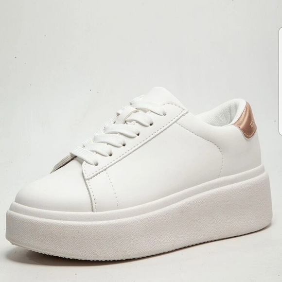 Shoes - White and rose gold sneakers
